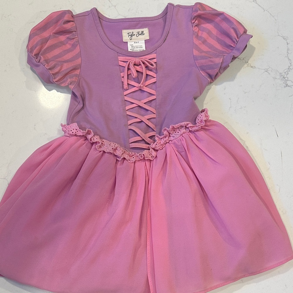 Taylor & Tess Girls' Pink & Lavender Lace-Up Theater Dress